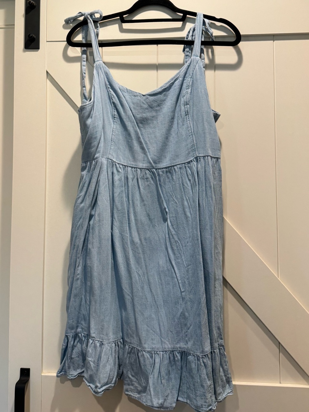 Old Navy Light Blue Tie-Shoulder Mini Dress